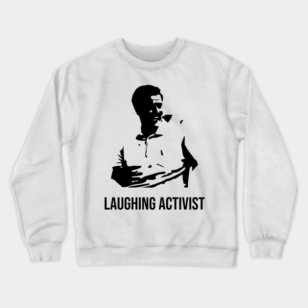 Laughing Activist Green Shirt Guy Crewneck Sweatshirt by sheepmerch